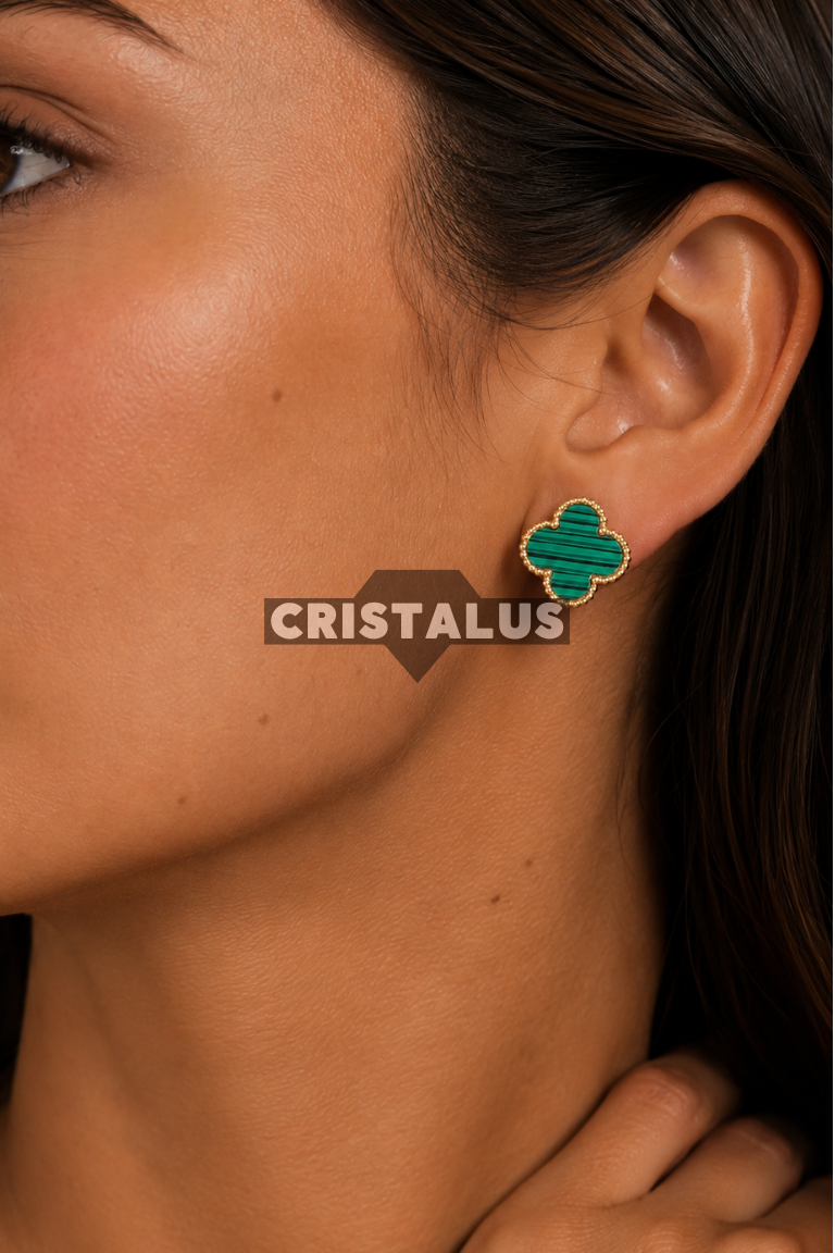 Aro van cleef | trébol verde | bañada en oro 18k 🥇