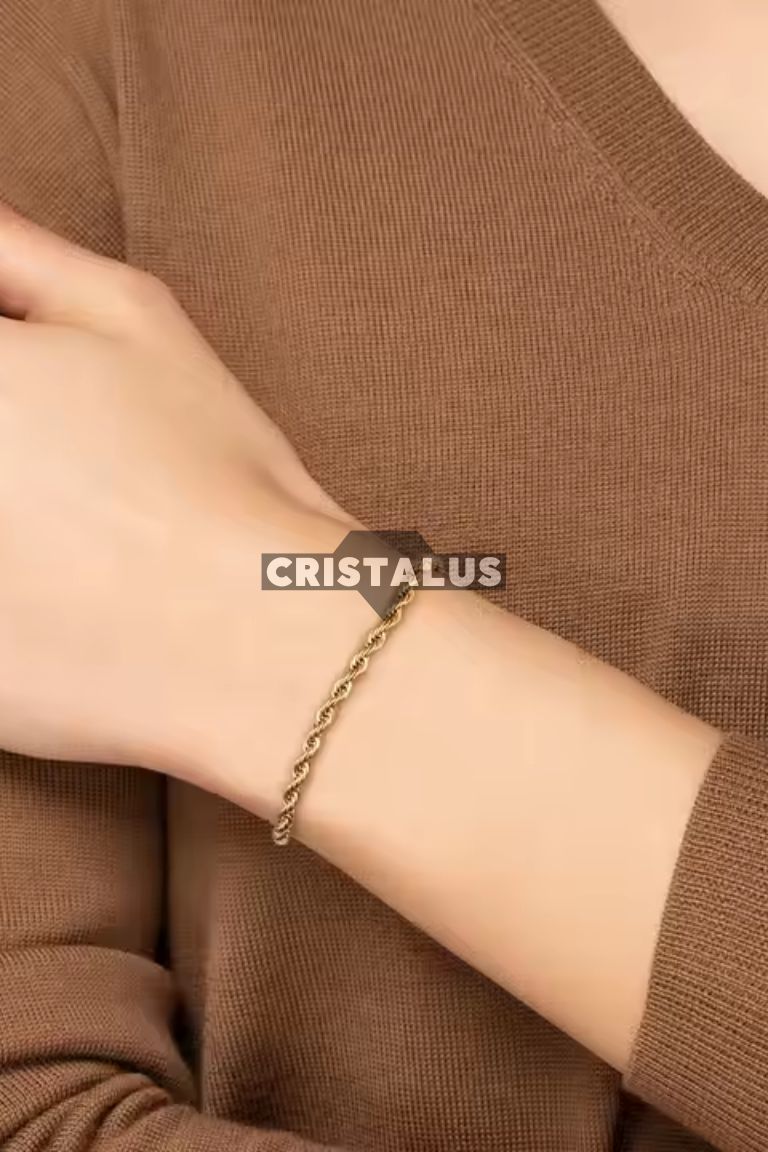 Pulsera Tourbillon 3mm Oro 18k Chapado