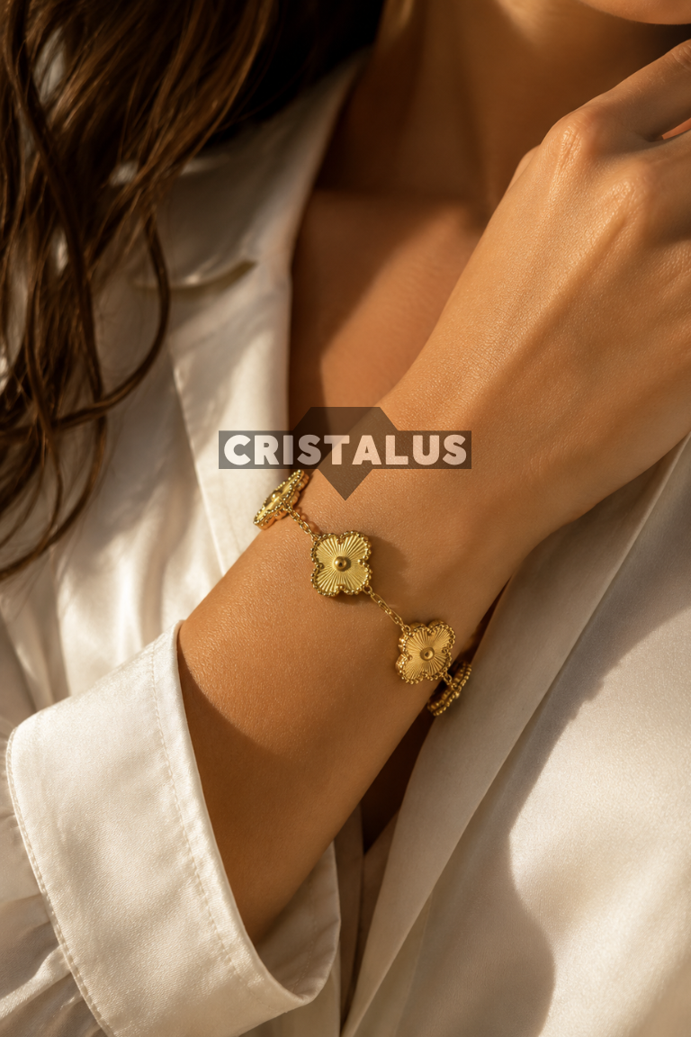 pulsera van cleef | trébol dorado | bañada en oro 18k 🥇