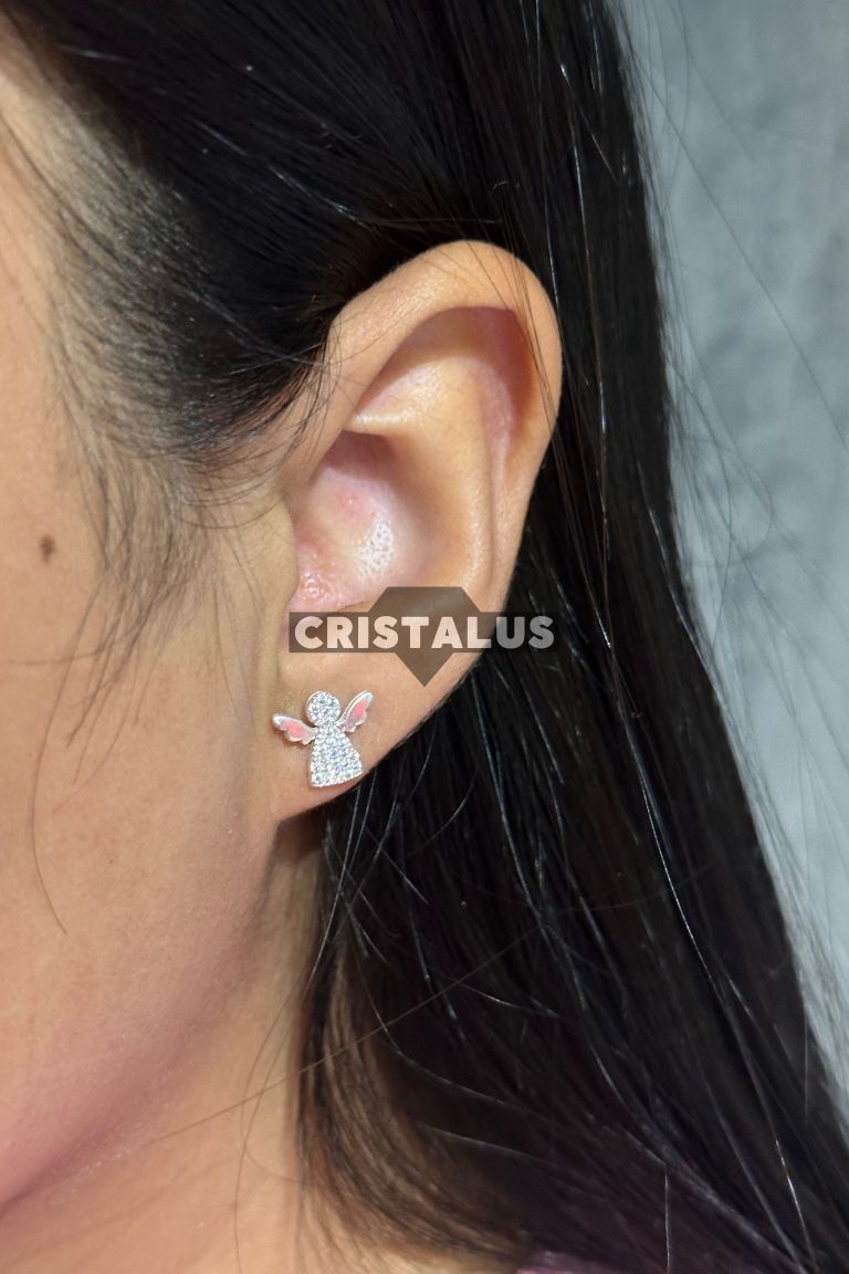 Aros de plata italiana | Forma de angel  👼