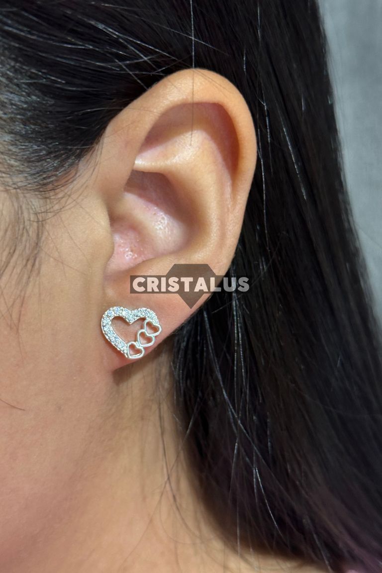 Aros de plata italiana | forma de corazon ❤