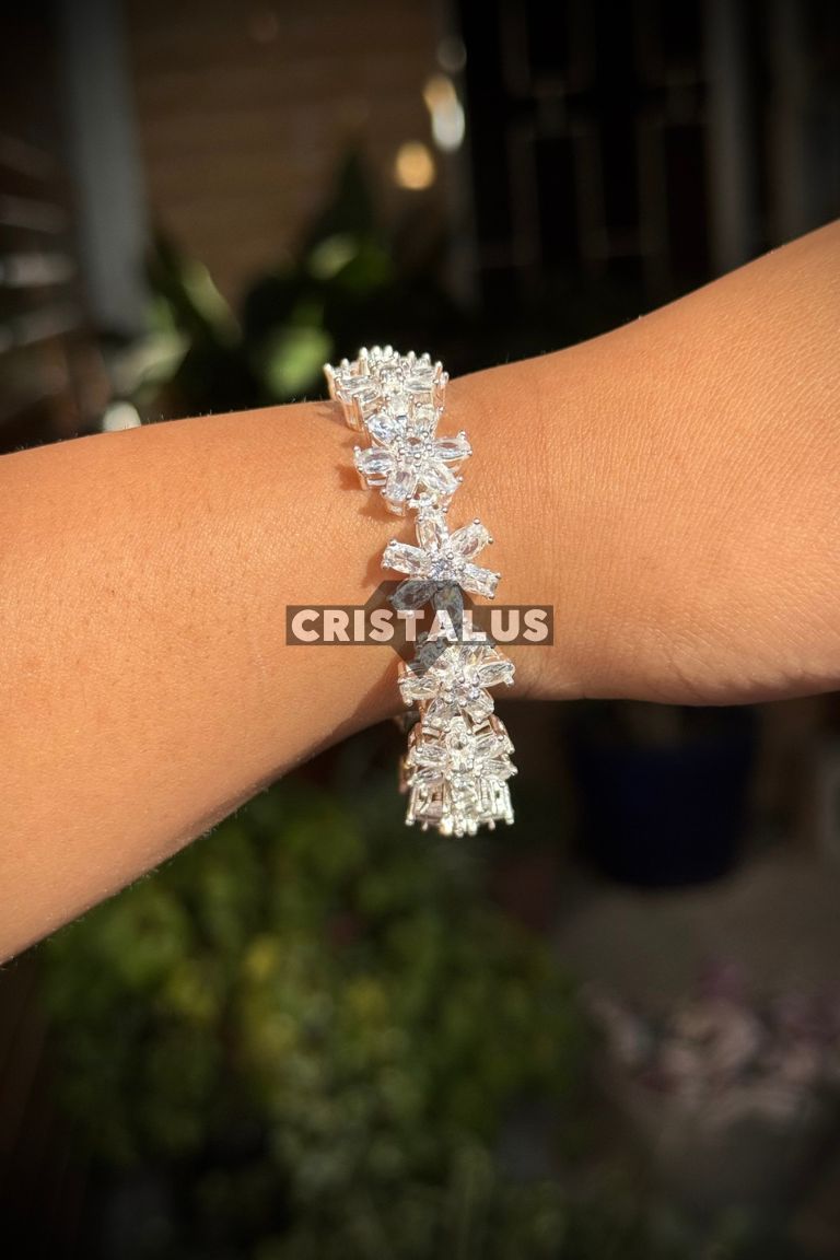 Pulsera Tennis plata 925 | Forma copo de nieve ❄️