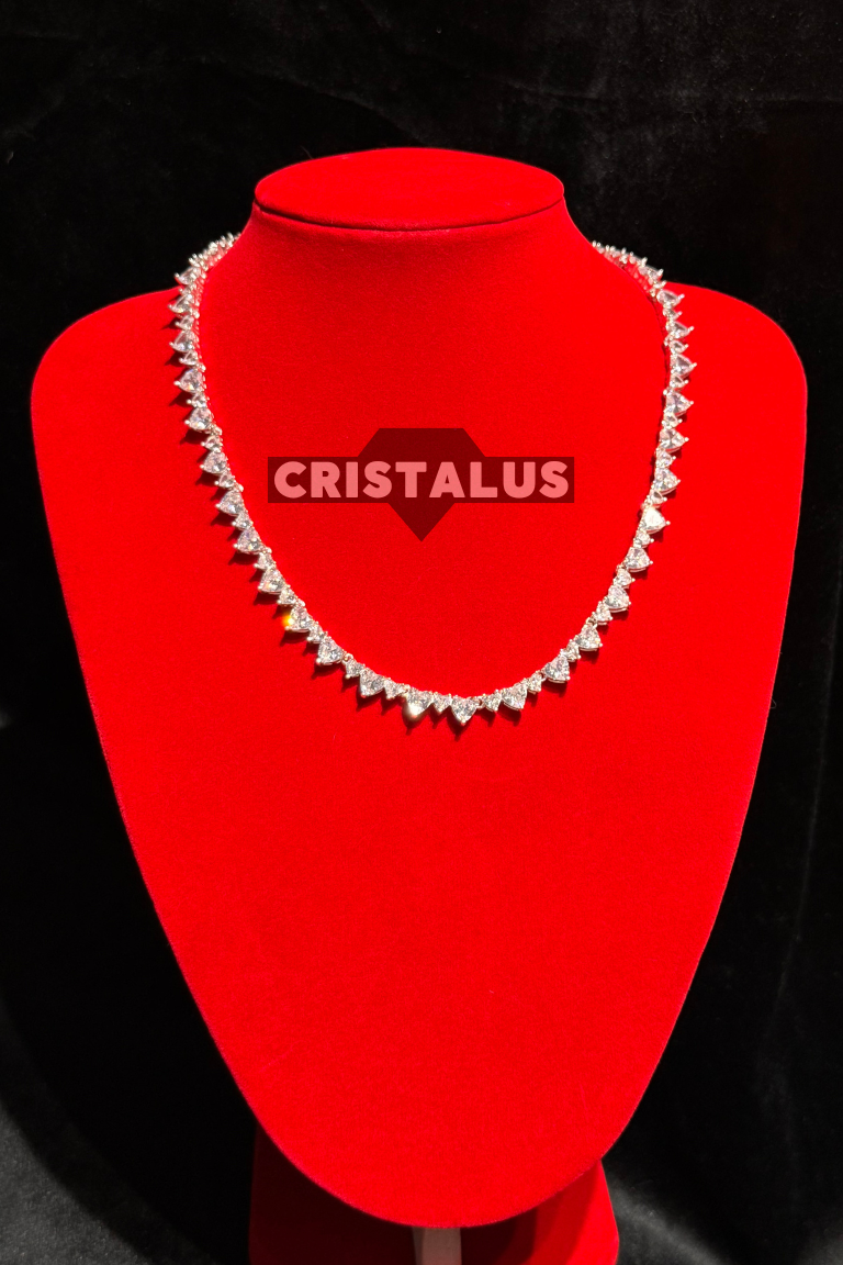 Cadena Tennis plata 925 | Forma de corazones