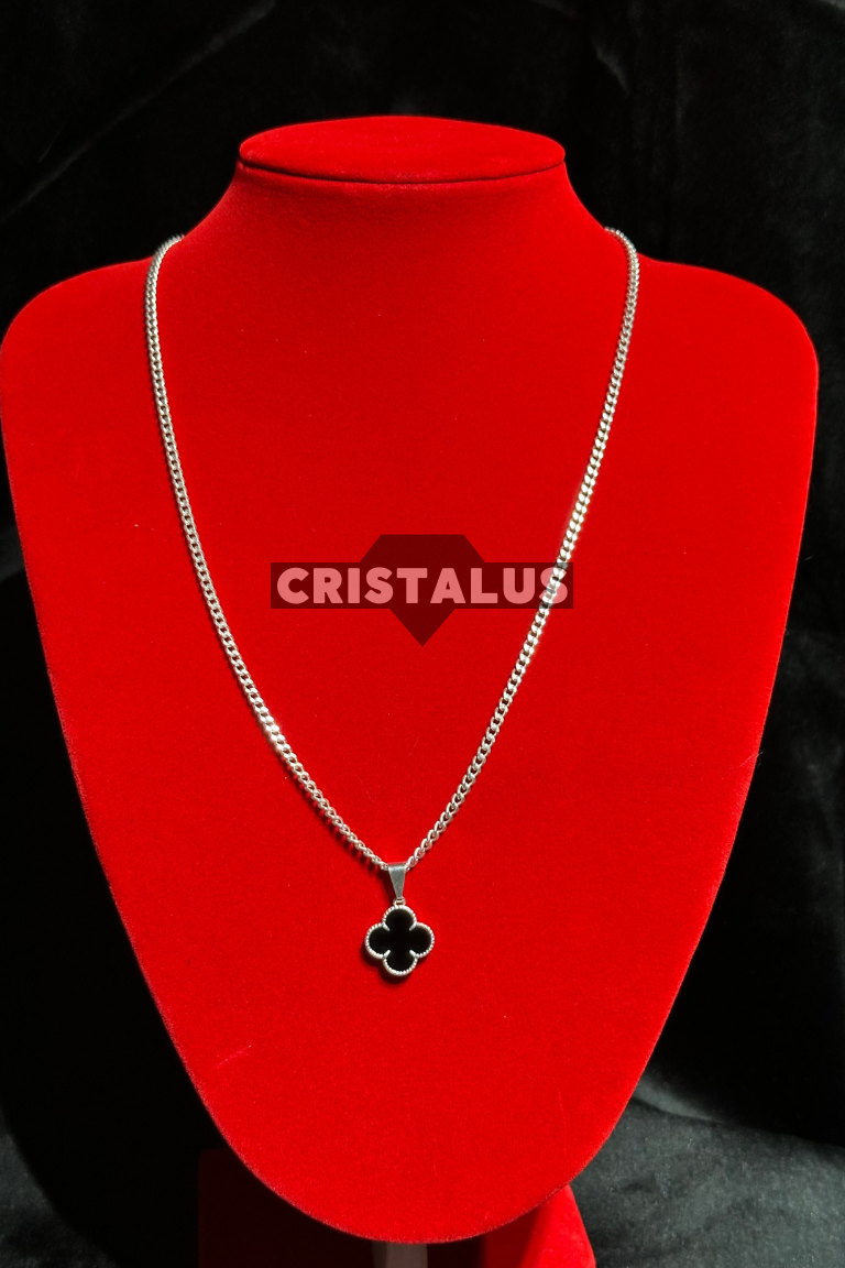 Cadena Grumet 3 mm con Colgante Van cleef Negro - Imagen 4