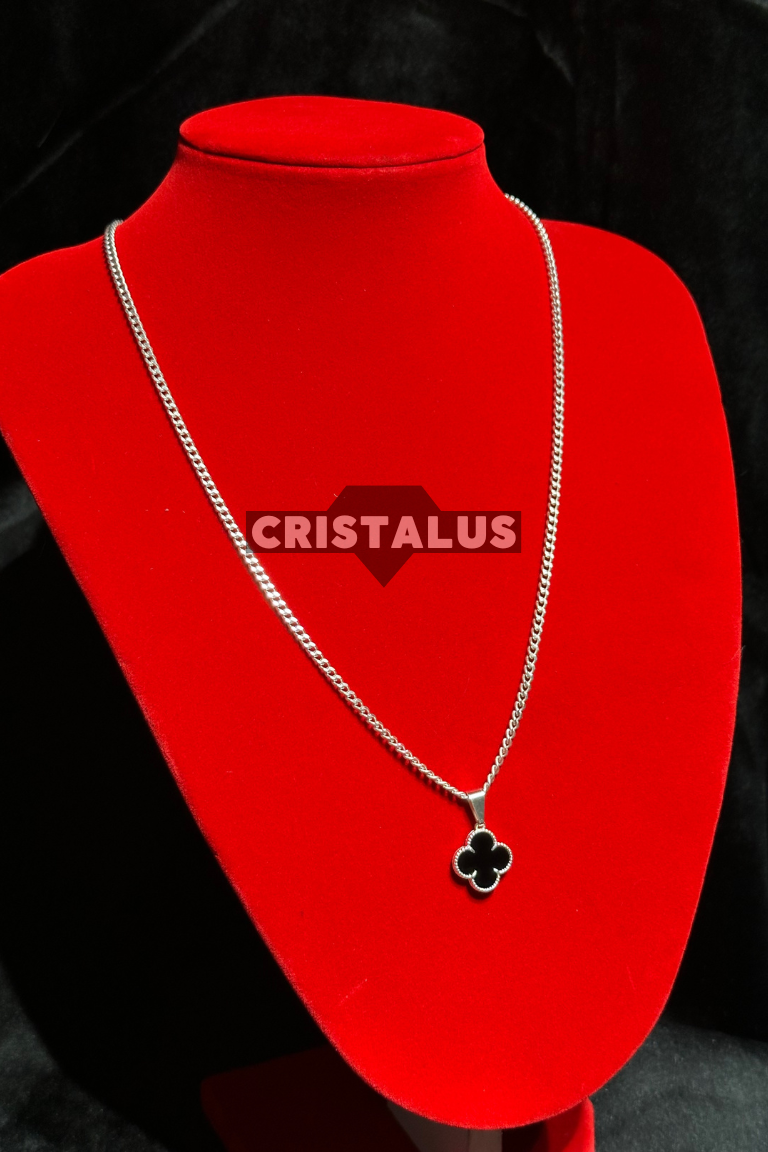 Cadena Grumet 3 mm con Colgante Van cleef Negro - Imagen 3