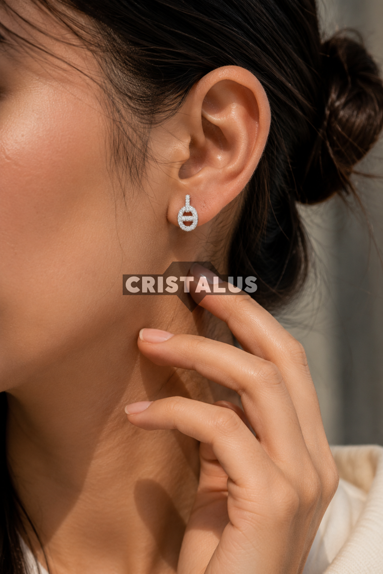 Aros Eslabón Ovalado con Micro Circones